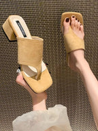 Toe Post Block Heels Sandals - Women Sandals by Trendsi | Available at Handbags Specialist Headquarter