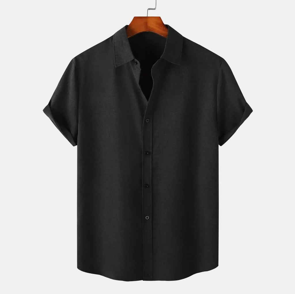 Men's Plus Size Short Sleeve Button-Up Casual Shirt - Men's Shirts by Trendsi | Available at Handbags Specialist Headquarter