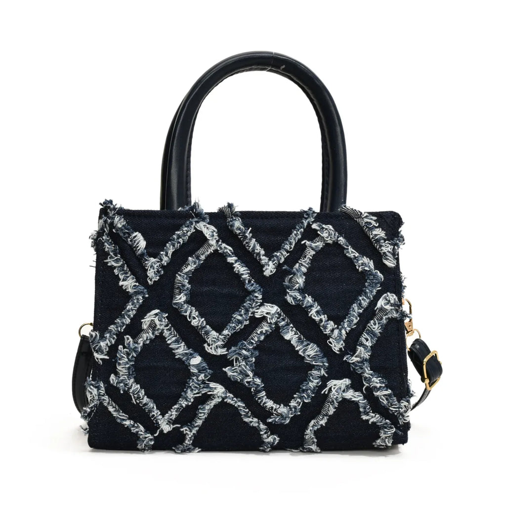 Diamond Pattern Fringe Edge Tote Bag - Tote Bag by Trendsi | Available at Handbags Specialist Headquarter