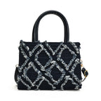Diamond Pattern Fringe Edge Tote Bag - Tote Bag by Trendsi | Available at Handbags Specialist Headquarter