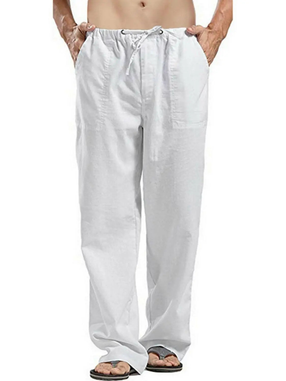 Men's Full Size Drawsting Straight Leg Pants Plus Size - Men's Pants by Trendsi | Available at Handbags Specialist Headquarter
