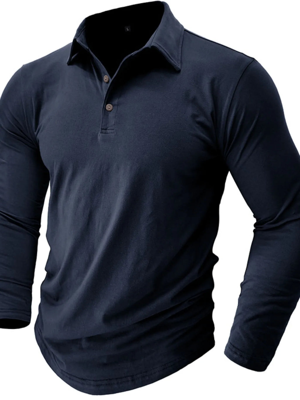 Men's Collared Neck Long Sleeve Polo - Men's Polo shirt by Trendsi | Available at Handbags Specialist Headquarter
