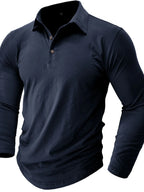 Men's Collared Neck Long Sleeve Polo - Men's Polo shirt by Trendsi | Available at Handbags Specialist Headquarter