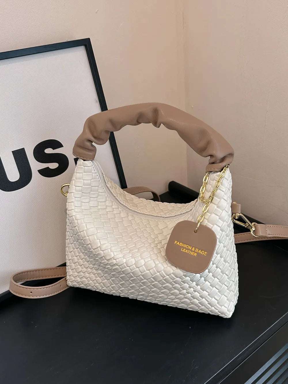 PU Leather Woven Crossbody Bag - Crossbody Bag by Trendsi | Available at Handbags Specialist Headquarter