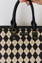 David Jones Argyle Pattern PU Leather Handbag - Handbags by Trendsi | Available at Handbags Specialist Headquarter