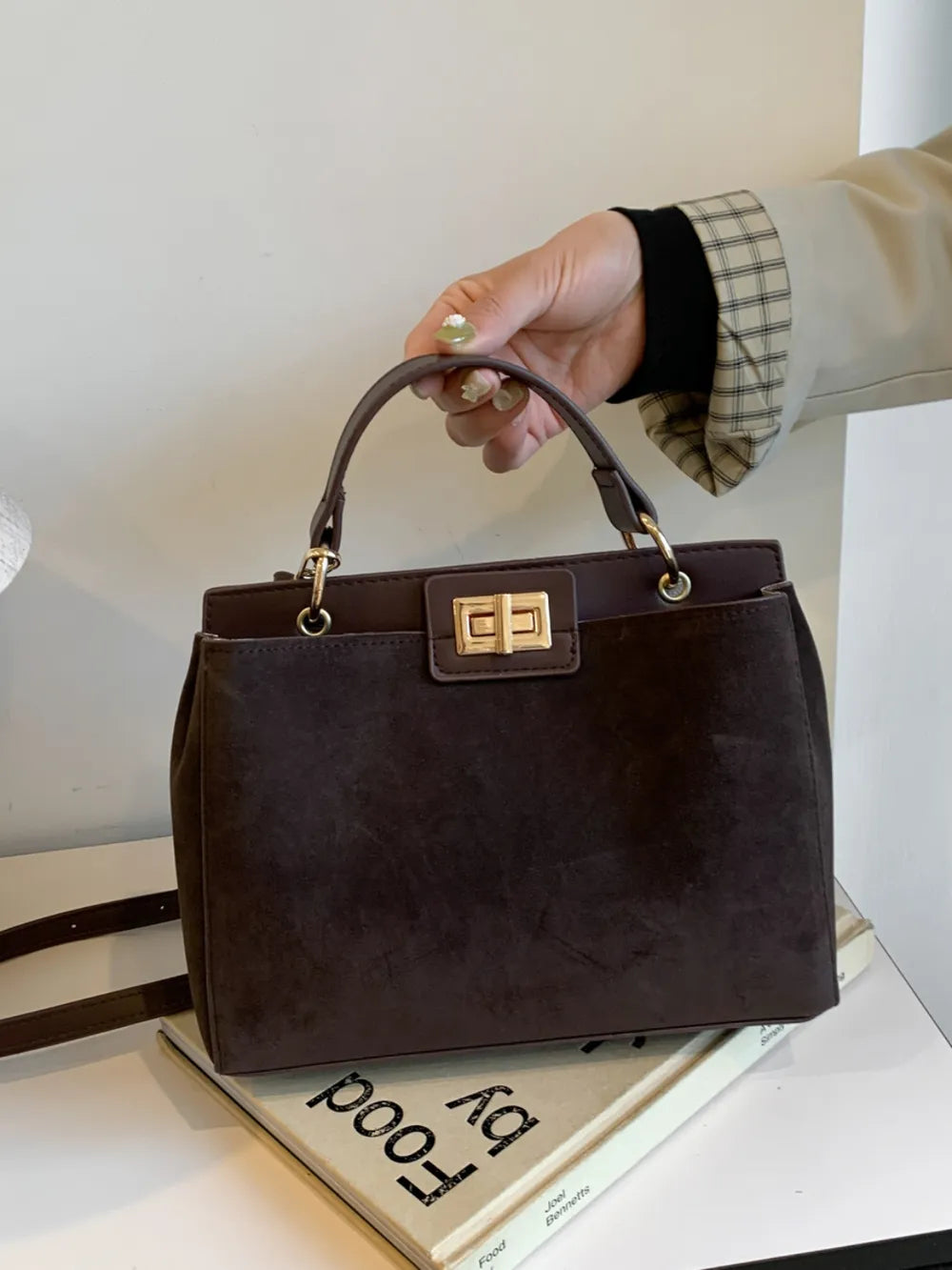 Solid Color Handbag with Removable Strap - handbags by Trendsi | Available at Handbags Specialist Headquarter