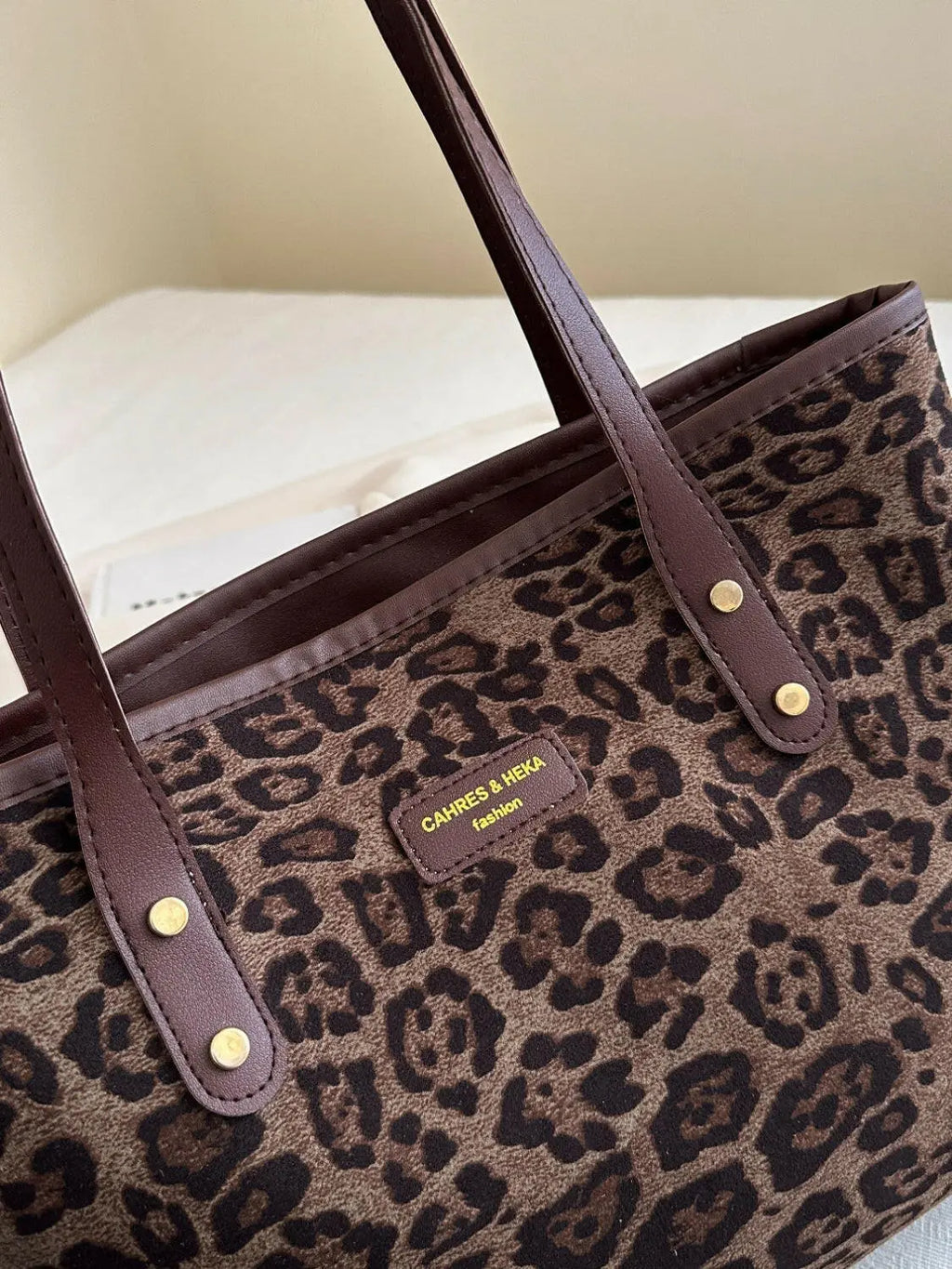 Leopard Polyester Tote Bag - Tote Bag by Trendsi | Available at Handbags Specialist Headquarter