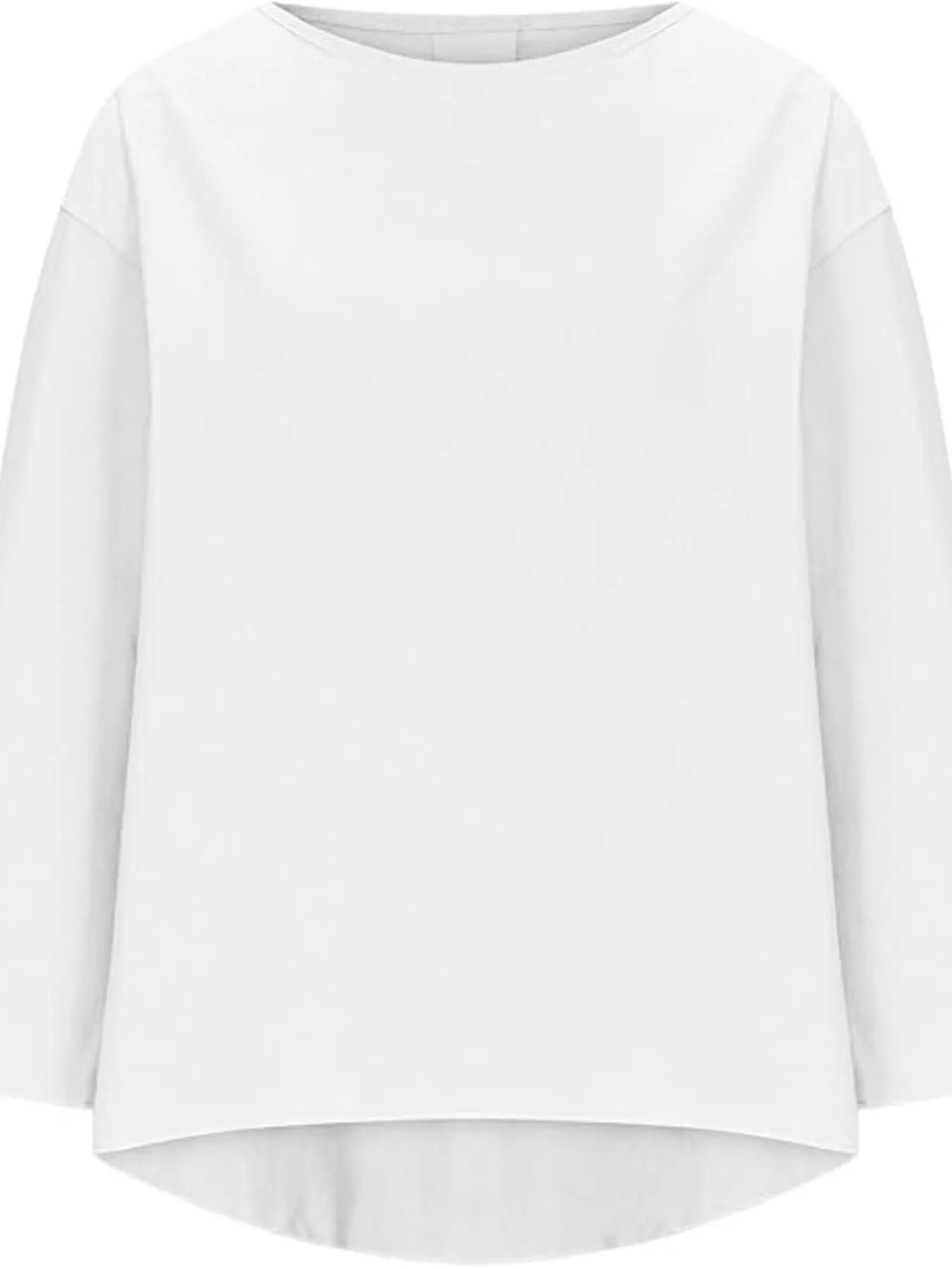 Full Size Round Neck Relaxed Fit Blouse Plus Size - Tops by Trendsi | Available at Handbags Specialist Headquarter