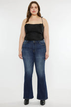 Kancan Full Size Mid Rise Slim Flare Jeans - Sleepwear by Trendsi | Available at Handbags Specialist Headquarter