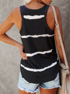 Full Size Striped Round Neck Tank Top Plus Size - Tops by Trendsi | Available at Handbags Specialist Headquarter