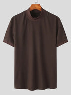 Men's Full Size Mock Neck Short Sleeve T-Shirt Plus Size - Men's Shirts by Trendsi | Available at Handbags Specialist Headquarter