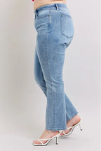 Judy Blue Plus Size High Waist Dad Jeans - Women / Jeans & Denim by Trendsi | Available at Handbags Specialist Headquarter