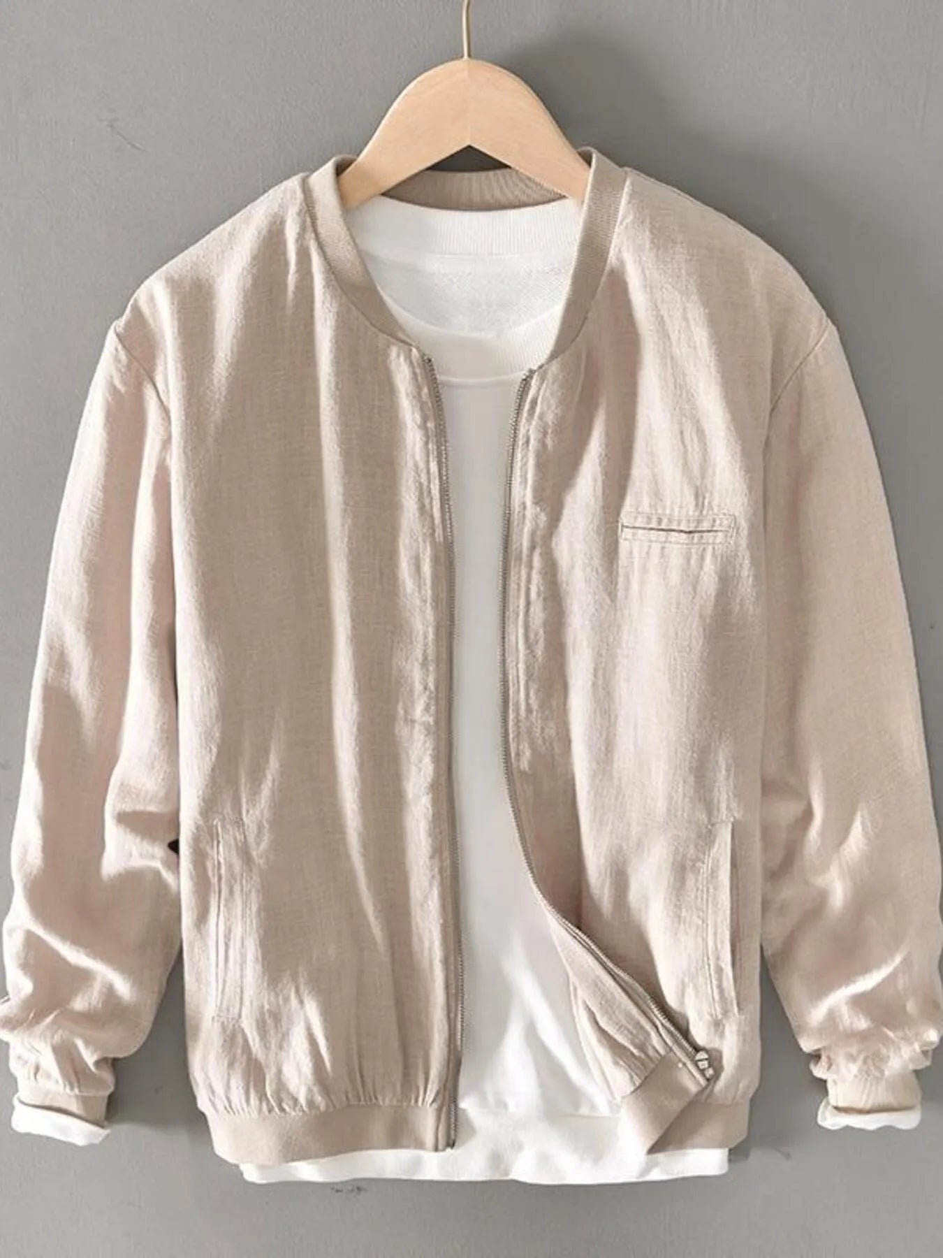 Men's Plus Size Zip Up Long Sleeve Jacket - Men's jackets by Trendsi | Available at Handbags Specialist Headquarter