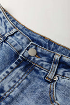 High-Waisted Wide-Leg Cuffed Jeans - Women / Jeans & Denim by Trendsi | Available at Handbags Specialist Headquarter