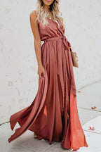 Surplice Tie Waist Maxi Dress - Maxi Dress by Trendsi | Available at Handbags Specialist Headquarter