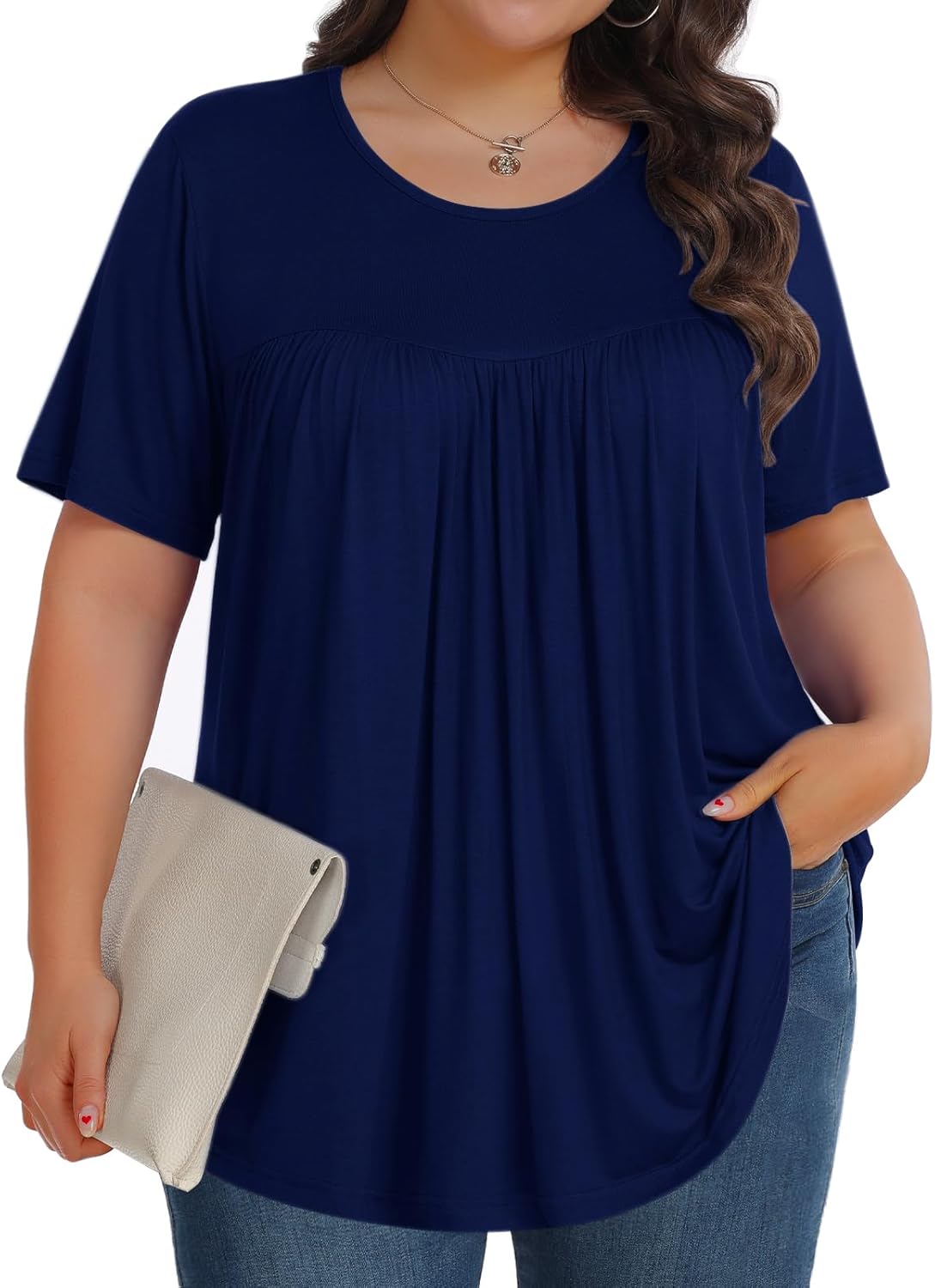 SoftTunic-Plus Crew SS - Tops by Handbags Specialist Headquarter | Available at Handbags Specialist Headquarter