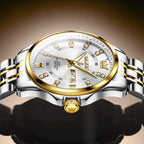 OLEVS Luxe: Men's Golden Dial Quartz Business Watch