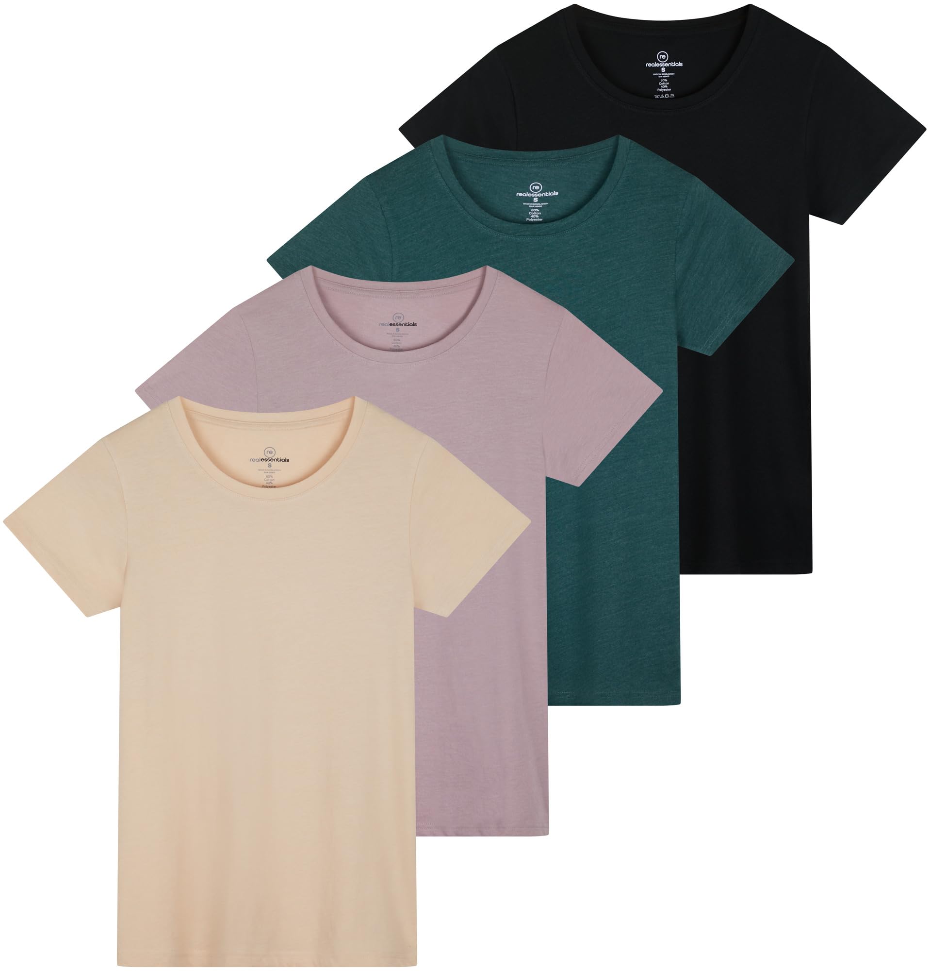 Essentials Women's Classic Crew Tee 4-Pack - Women's T Shirt by Handbags Specialist Headquarter | Available at Handbags Specialist Headquarter