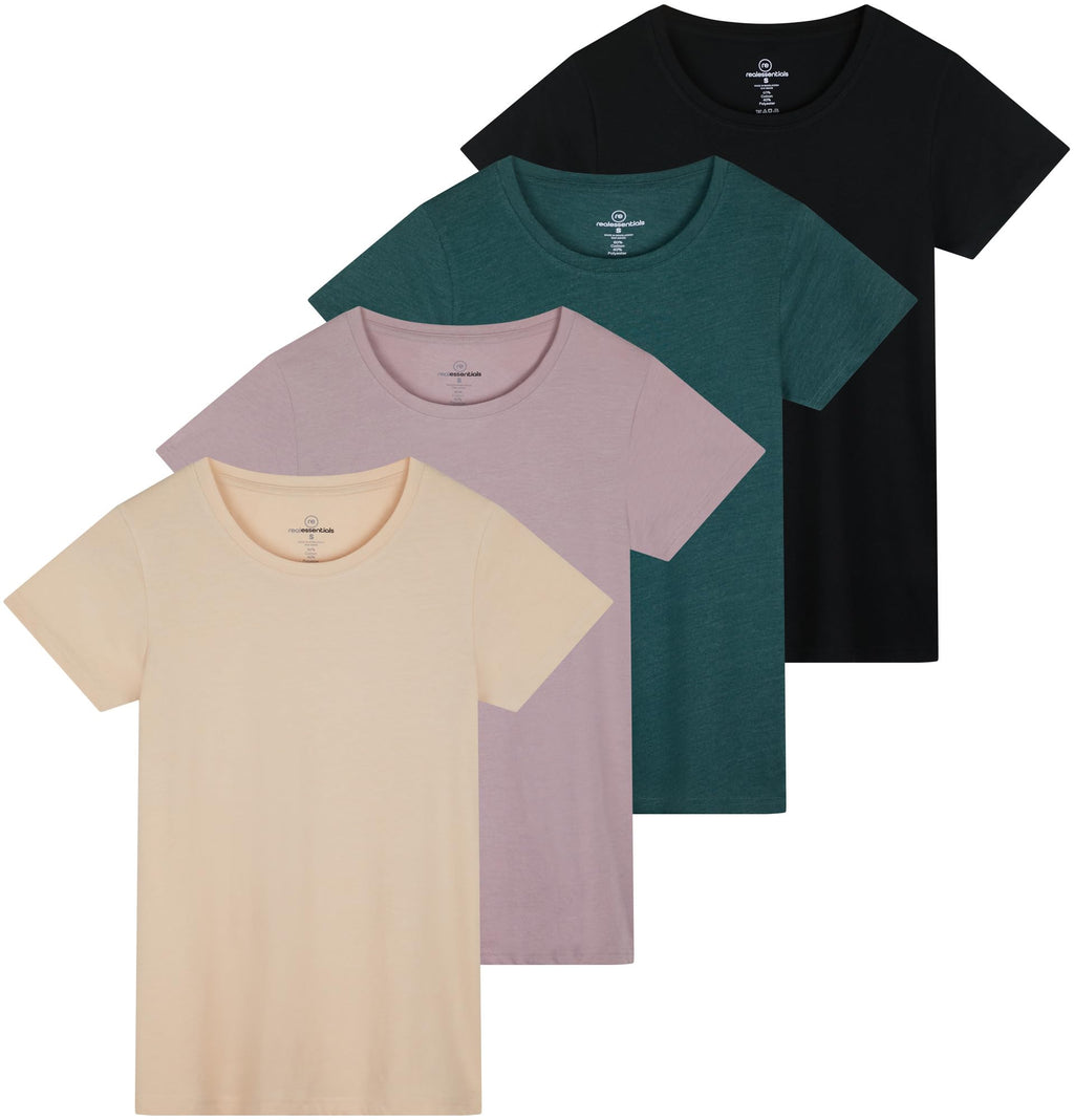 Essentials Women's Classic Crew Tee 4-Pack - Women's T Shirt by Handbags Specialist Headquarter | Available at Handbags Specialist Headquarter