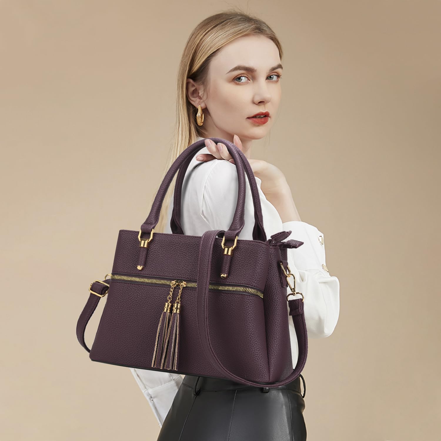 Luxe Leather Satchel & Crossbody Bags -  by Handbags Specialist Headquarter | Available at Handbags Specialist Headquarter