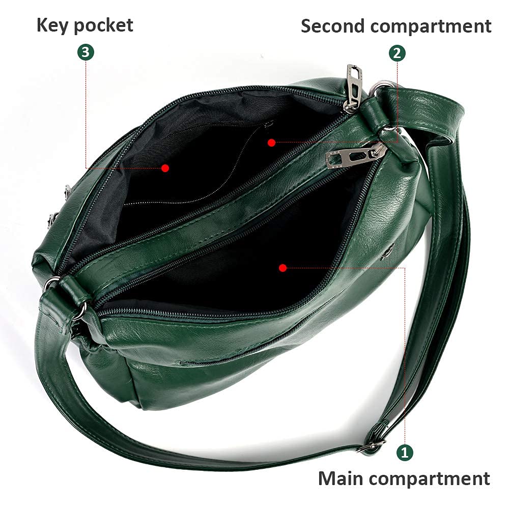 ELDA Chic Crossbody: Soft PU Leather Multi-Pocket Bag - Handbags by Handbags Specialist Headquarter | Available at Handbags Specialist Headquarter