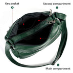 ELDA Chic Crossbody: Soft PU Leather Multi-Pocket Bag - Handbags by Handbags Specialist Headquarter | Available at Handbags Specialist Headquarter