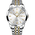 AzureGleam: Elite Men's Diamond Steel Watch