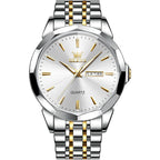 AzureGleam: Elite Men's Diamond Steel Watch