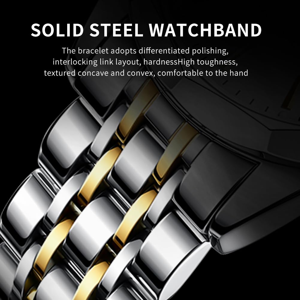 AzureGleam: Elite Men's Diamond Steel Watch