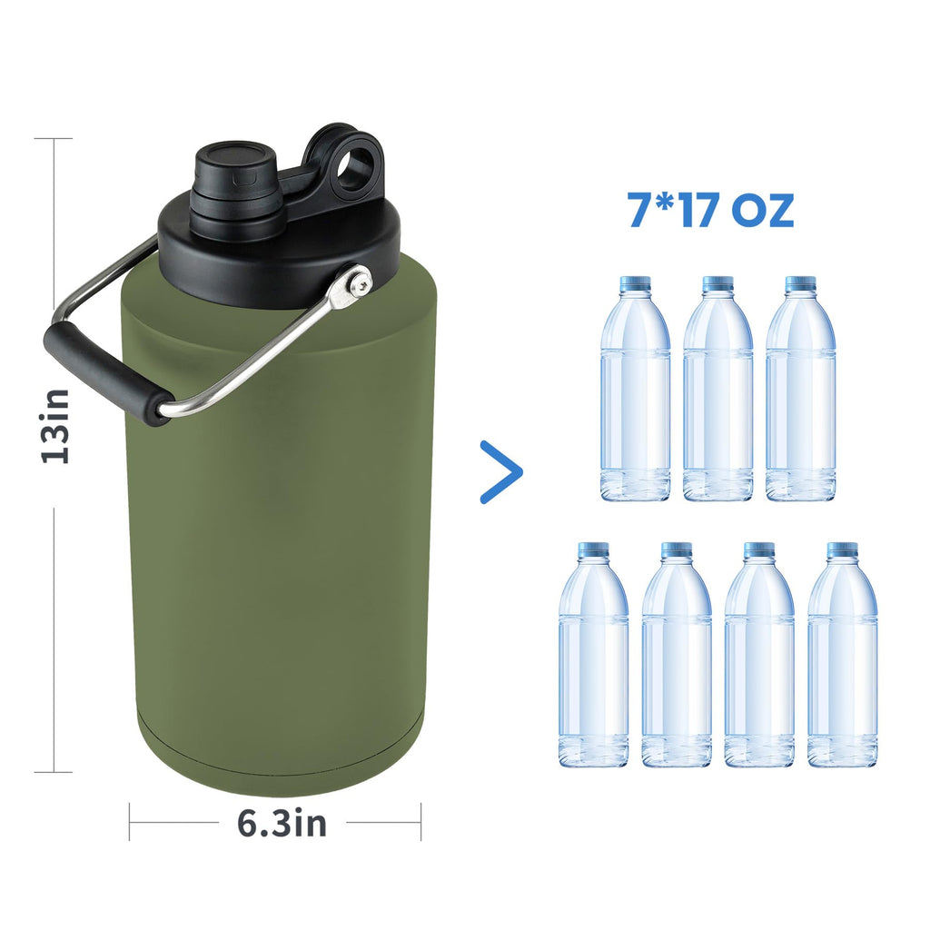 HydraGuard 128oz: Dual-Vacuum Stainless Water Jug - Water Bottles by Handbags Specialist Headquarter | Available at Handbags Specialist Headquarter