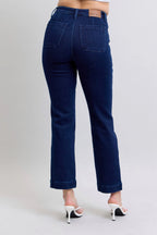 Judy Blue Full Size Hw Work Wear Knee Patch Straight Jeans Plus Size - Women / Jeans & Denim by Trendsi | Available at Handbags Specialist Headquarter