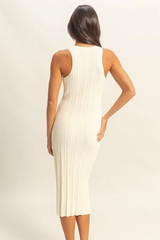 HYFVE Round Neck Bodycon Ribbed Knit Dress - Maxi Dress by Trendsi | Available at Handbags Specialist Headquarter