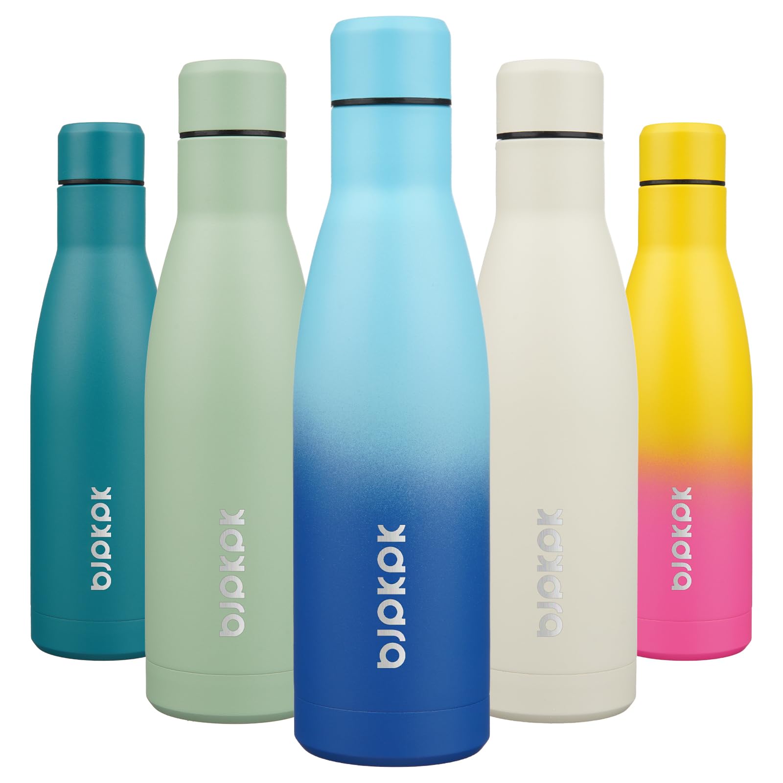 BJPKPK 17oz Insulated Stainless Steel Water Bottles,Sports Water Bottles Keep Cold for 24 Hours and Hot for 12 Hours,BPA Free for Travel,Pink