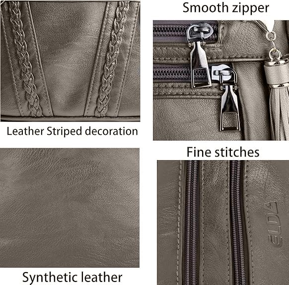 ELDA Chic Crossbody: Soft PU Leather Multi-Pocket Bag - Handbags by Handbags Specialist Headquarter | Available at Handbags Specialist Headquarter