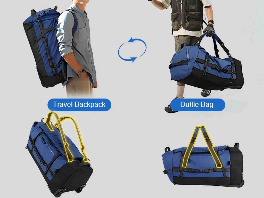 AquaRoll 29 Quilted Wheeled Duffle Backpack -  by Handbags Specialist Headquarter | Available at Handbags Specialist Headquarter