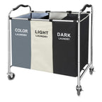 Wheeled 3-Section Laundry Cart - 240l Organizer - Laundry Baskets by Handbags Specialist Headquarter | Available at Handbags Specialist Headquarter