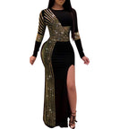 Women's Diamond Long Sleeve Party Club Dress