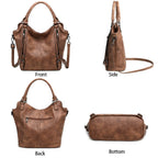 Lapsting Boho Faux Leather Hobo Shoulder Bag
