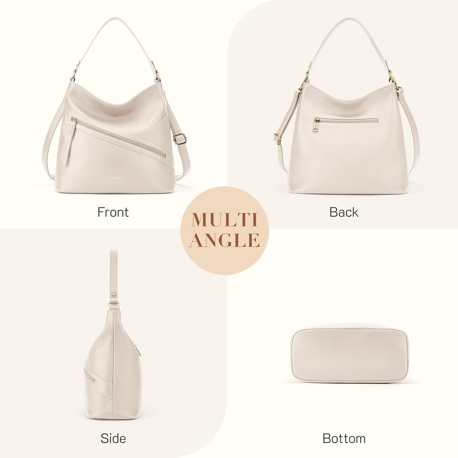 Pocket Zipper Hobo Bag - Hobo Bags by Handbags Specialist Headquarter | Available at Handbags Specialist Headquarter