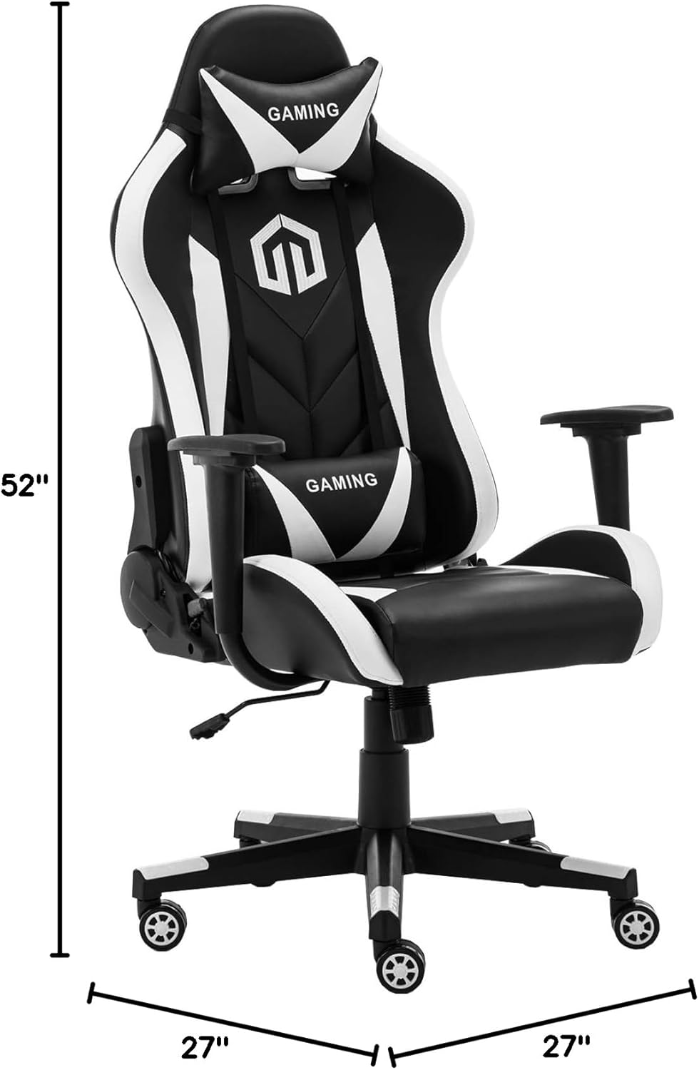 GOTMINSI Ergonomic Racing Desk Chair - White - Gaming Accessories by Handbags Specialist Headquarter | Available at Handbags Specialist Headquarter