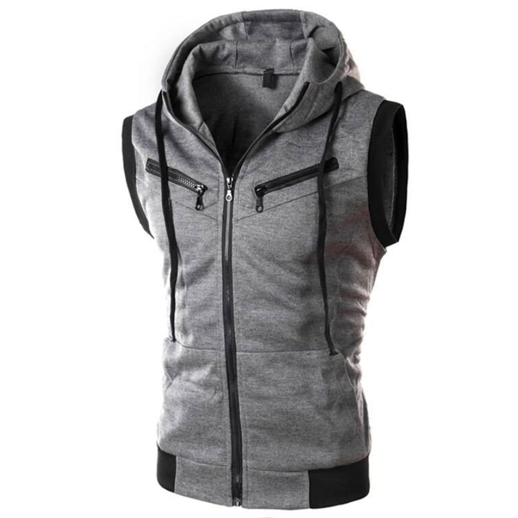 PrevFit Men's Sleeveless Zip-Up Hoodie Vest