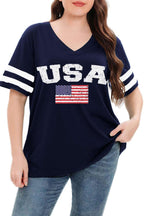 Summer V-Neck Plus Tunic Tee for Women 1X-5X - Woman T-Shirt by Handbags Specialist Headquarter | Available at Handbags Specialist Headquarter