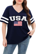 Summer V-Neck Plus Tunic Tee for Women 1X-5X - Woman T-Shirt by Handbags Specialist Headquarter | Available at Handbags Specialist Headquarter