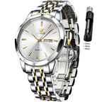AzureGleam: Elite Men's Diamond Steel Watch