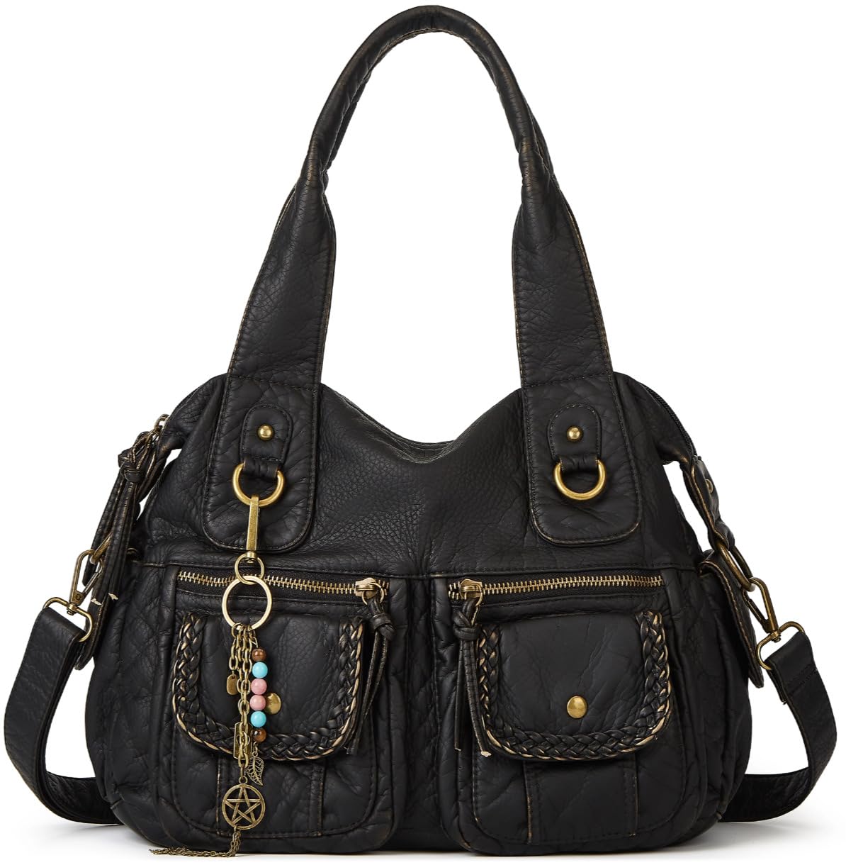 Worldlyda Women Canvas Embroidered Hobo Tote Bag