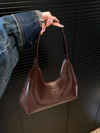 PU Leather Moon Shape Shoulder Bag - Tote Bag by Trendsi | Available at Handbags Specialist Headquarter