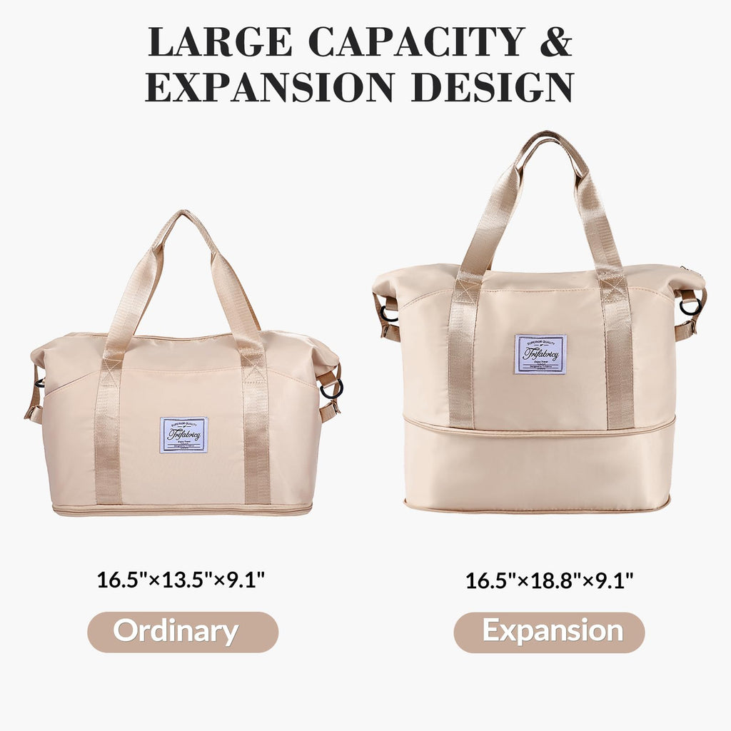 Pink Expandable Travel Duffel with Wet Pocket -  by Handbags Specialist Headquarter | Available at Handbags Specialist Headquarter