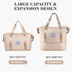 Pink Expandable Travel Duffel with Wet Pocket -  by Handbags Specialist Headquarter | Available at Handbags Specialist Headquarter