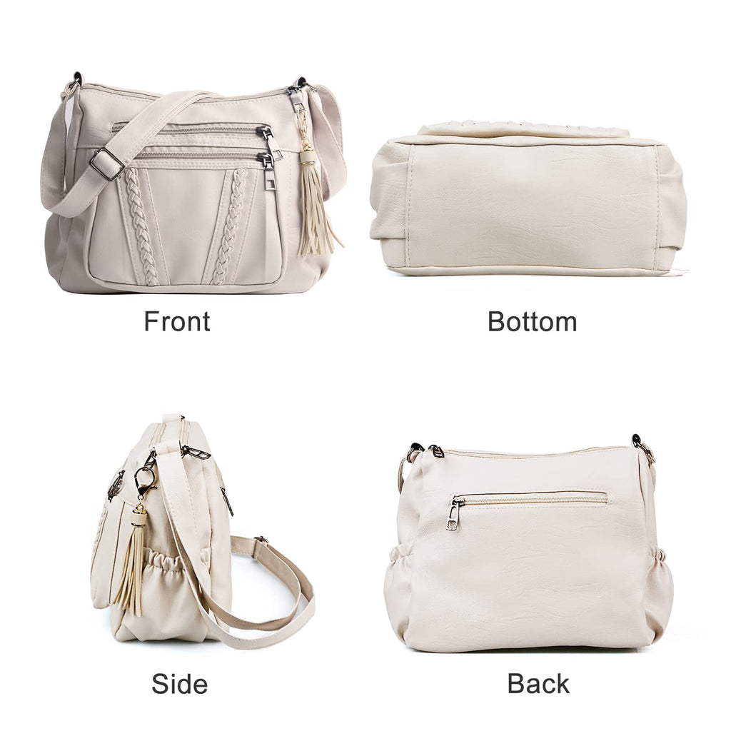 ELDA Chic Crossbody: Soft PU Leather Multi-Pocket Bag - Handbags by Handbags Specialist Headquarter | Available at Handbags Specialist Headquarter