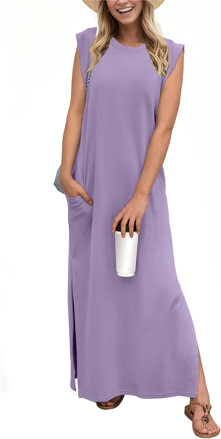 Women's Casual Maxi Dress with Pockets
